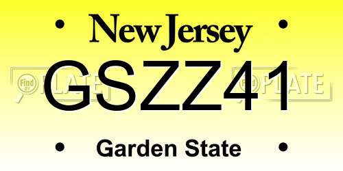 GSZZ41 New Jersey License Plate