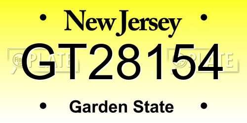 GT28154 New Jersey License Plate