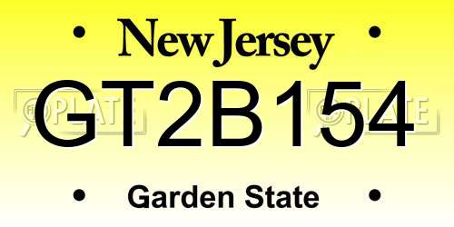 GT2B154 New Jersey License Plate
