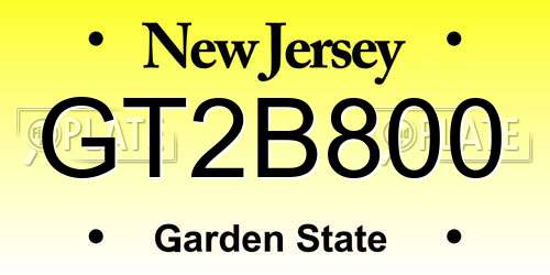 GT2B800 New Jersey License Plate
