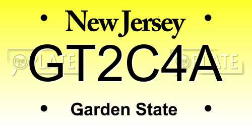 GT2C4A New Jersey License Plate