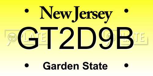 GT2D9B New Jersey License Plate