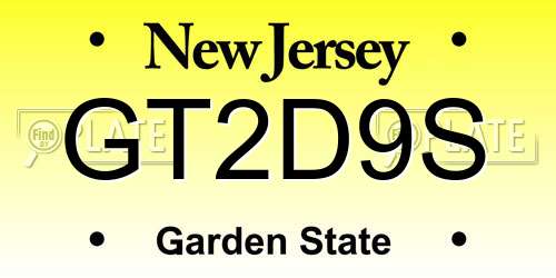 GT2D9S New Jersey License Plate