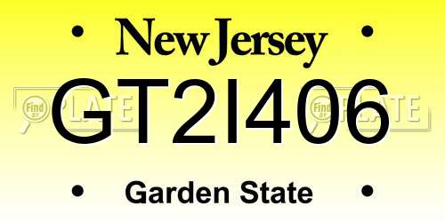 GT2I406 New Jersey License Plate