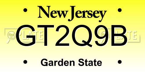 GT2Q9B New Jersey License Plate