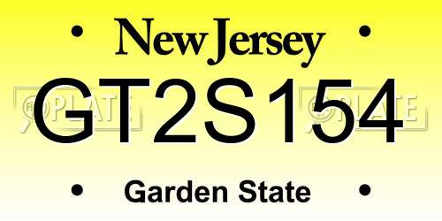 GT2S154 New Jersey License Plate