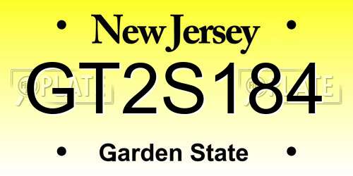 GT2S184 New Jersey License Plate
