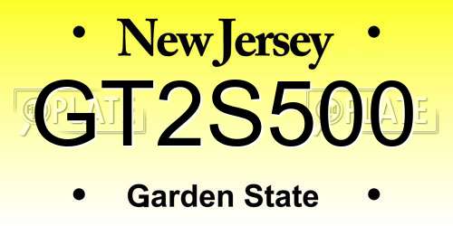 GT2S500 New Jersey License Plate