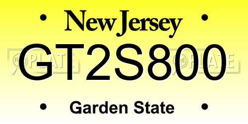 GT2S800 New Jersey License Plate