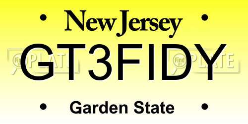GT3FIDY New Jersey License Plate