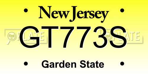GT773S New Jersey License Plate