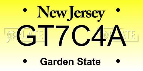 GT7C4A New Jersey License Plate