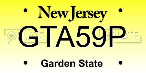 GTA59P New Jersey License Plate