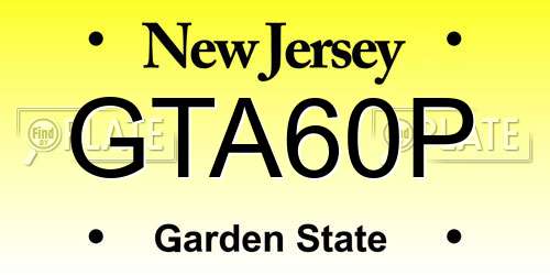 GTA60P New Jersey License Plate