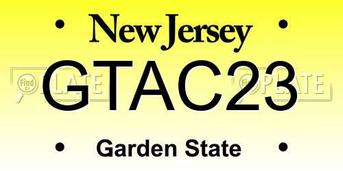 GTAC23 New Jersey License Plate