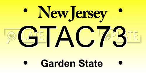 GTAC73 New Jersey License Plate