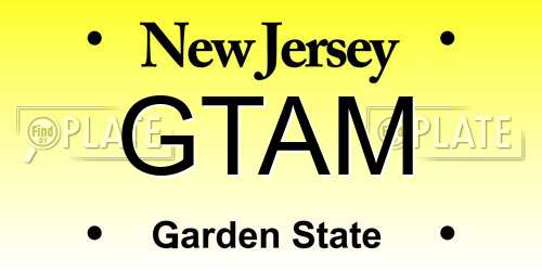 GTAM New Jersey License Plate