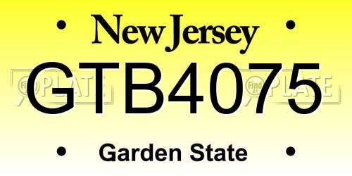 GTB4075 New Jersey License Plate