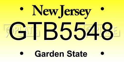 GTB5548 New Jersey License Plate