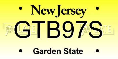 GTB97S New Jersey License Plate