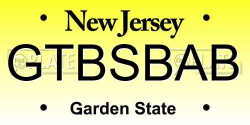 GTBSBAB New Jersey License Plate