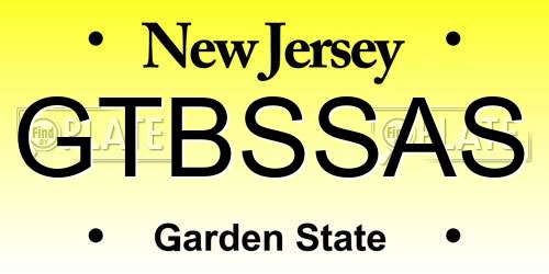 GTBSSAS New Jersey License Plate