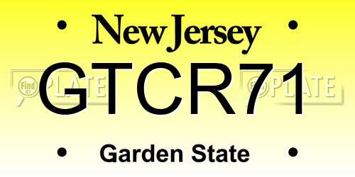 GTCR71 New Jersey License Plate