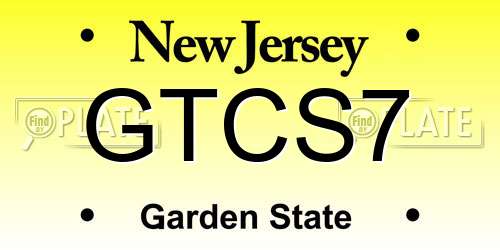 GTCS7 New Jersey License Plate
