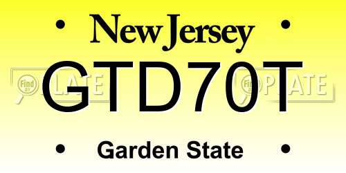 GTD70T New Jersey License Plate