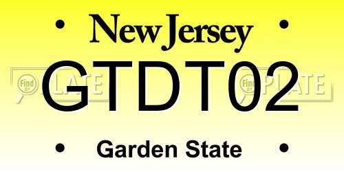 GTDT02 New Jersey License Plate