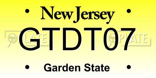 GTDT07 New Jersey License Plate
