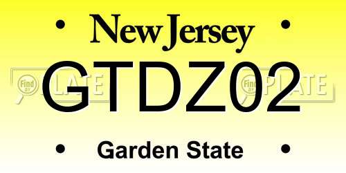 GTDZ02 New Jersey License Plate