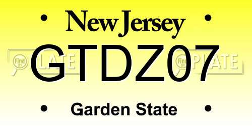 GTDZ07 New Jersey License Plate