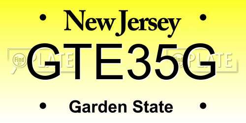 GTE35G New Jersey License Plate