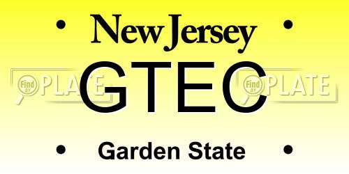 GTEC New Jersey License Plate
