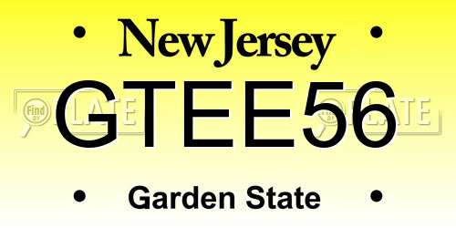 GTEE56 New Jersey License Plate