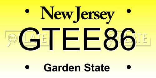 GTEE86 New Jersey License Plate