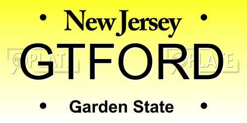 GTFORD New Jersey License Plate