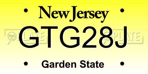 GTG28J New Jersey License Plate