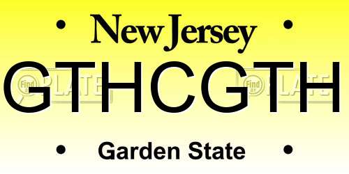 GTHCGTH New Jersey License Plate