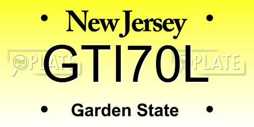GTI70L New Jersey License Plate