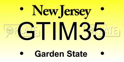 GTIM35 New Jersey License Plate