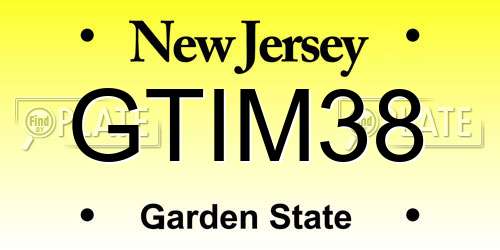 GTIM38 New Jersey License Plate