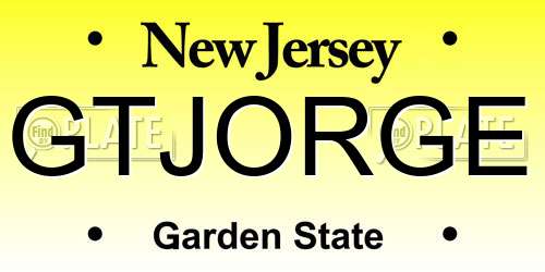GTJORGE New Jersey License Plate
