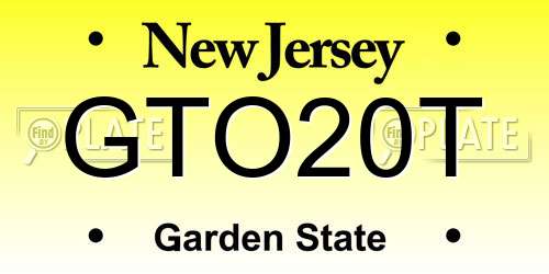 GTO20T New Jersey License Plate