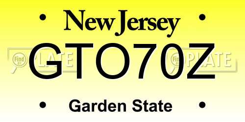 GTO70Z New Jersey License Plate