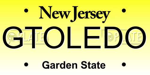 GTOLEDO New Jersey License Plate