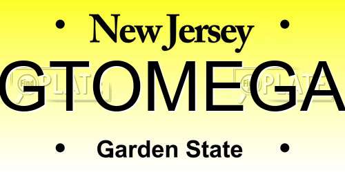 GTOMEGA New Jersey License Plate