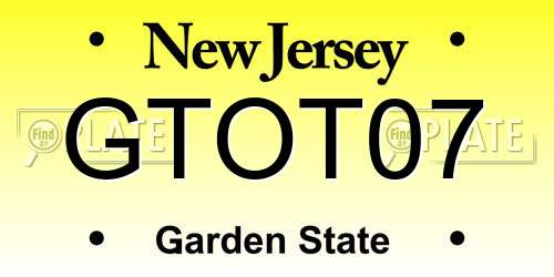 GTOT07 New Jersey License Plate