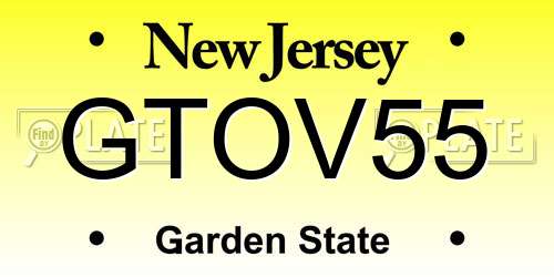 GTOV55 New Jersey License Plate